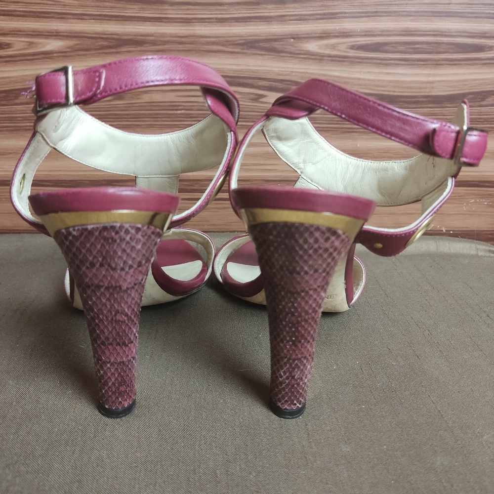 Jimmy Choo Pink and Gold Strappy Heels - Picture 5 of 9